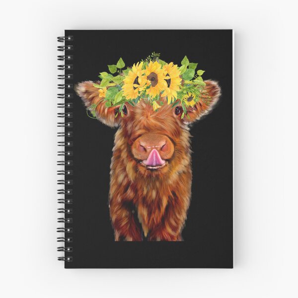 Item preview, Baby Highland Cow Calf with Sunflower Crown designed and sold by iPOPit.