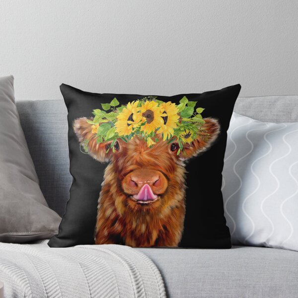Item preview, Baby Highland Cow Calf with Sunflower Crown designed and sold by iPOPit.