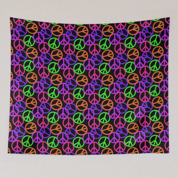 Item preview, Peace Signs Patterns on Black | Felt Style | Cherie's Art(c)2022 designed and sold by CheriesArt.