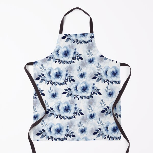 Item preview, Dusty blue flowers, watercolor, indigo blue flowers, seamless pattern. designed and sold by AnaGuziiArt.
