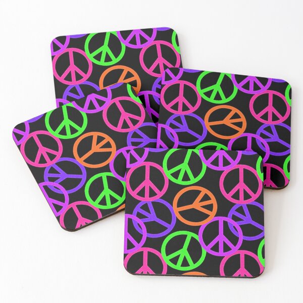 Item preview, Peace Signs Patterns on Black | Felt Style | Cherie's Art(c)2022 designed and sold by CheriesArt.