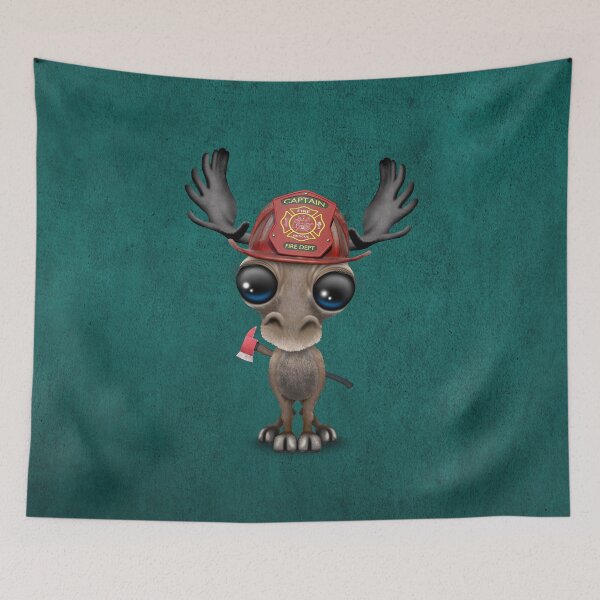 Item preview, Cute Baby Moose Firefighter designed and sold by JeffBartels.