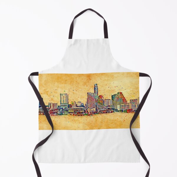 Item preview, Downtown Austin skyline - colorful painting designed and sold by NickoPrints.