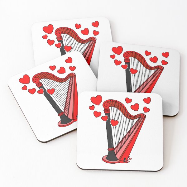 Item preview, Harp Wedding Harpist Valentines designed and sold by doodlerob.