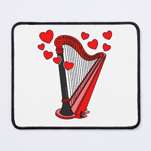 Item preview, Harp Wedding Harpist Valentines designed and sold by doodlerob.