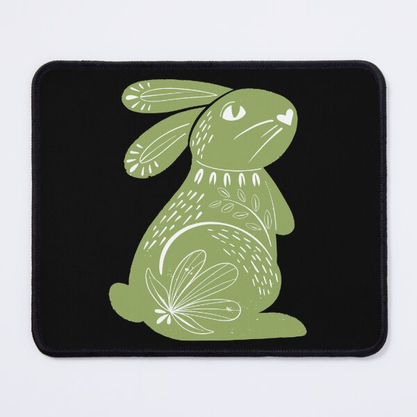 Artikelvorschau, Salbeigrüner Pastell-Osterhase mit Blumen-Design entworfen und verkauft von EarthArtDesigns.