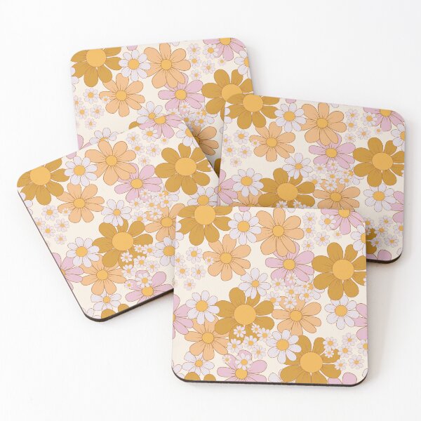Item preview, Retro floral daisies seamless file, retro seamless file, vintage floral seamless, seamless pattern spring floral, retro flowers wallpaper designed and sold by SkyyDesignsCo.