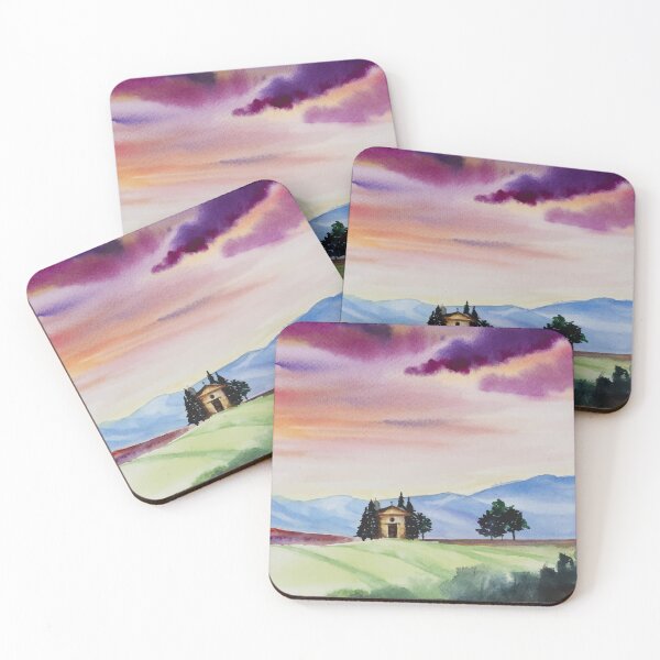 Item preview, Watercolor Vivid Sky Mountains designed and sold by ElenkaArts.
