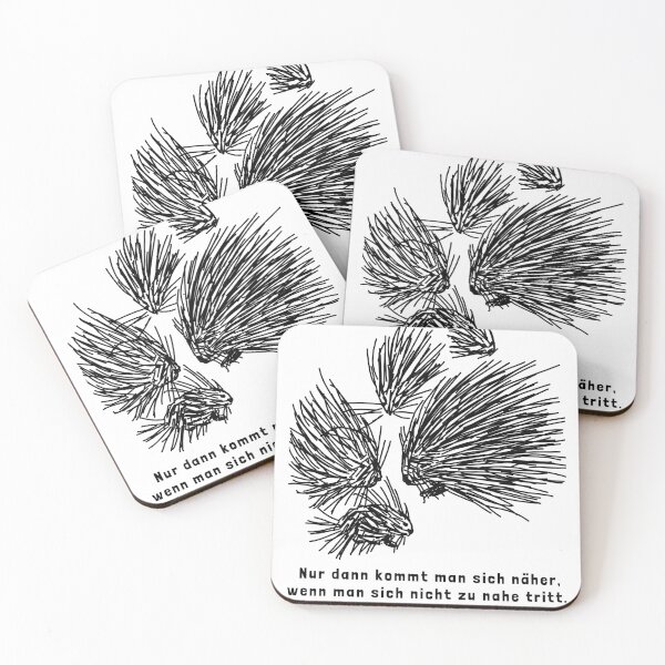 Item preview, Inspirational quote with porcupines: You only get closer if you don't get too close. Please keep your distance. designed and sold by sopfanna.