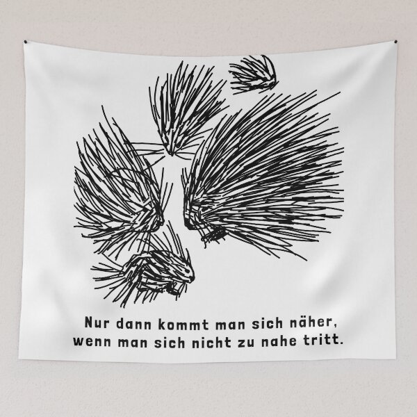 Item preview, Inspirational quote with porcupines: You only get closer if you don't get too close. Please keep your distance. designed and sold by sopfanna.