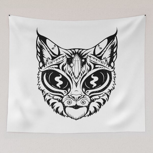 Item preview, Alien Feline black and white designed and sold by Lore of Luna.