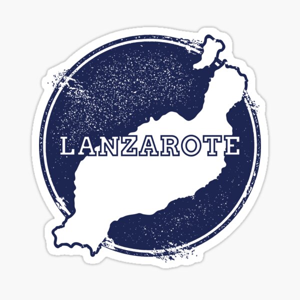 Mapa de viaje de Lanzarote Canarias España Pegatina