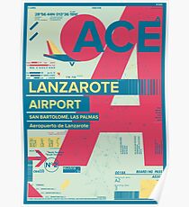 Lanzarote Canary Islands Spain Airport Travel Design Poster