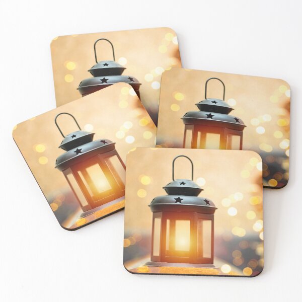 Item preview, Ornamental Arabic lantern with burning candle glowing. Festive greeting card. Invitation for Muslim holy month and bokeh light designed and sold by sigoisette.