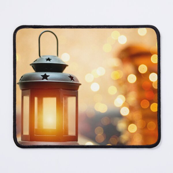 Item preview, Ornamental Arabic lantern with burning candle glowing. Festive greeting card. Invitation for Muslim holy month and bokeh light designed and sold by sigoisette.