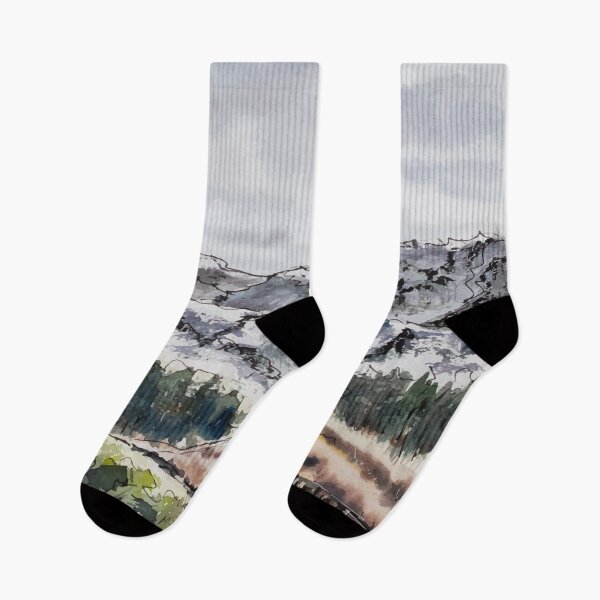 Item preview, Watercolor Mountains Winter Design designed and sold by ElenkaArts.