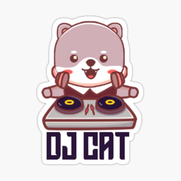 Regalo de gafas Techno House Funny DJ Cat' Pegatina