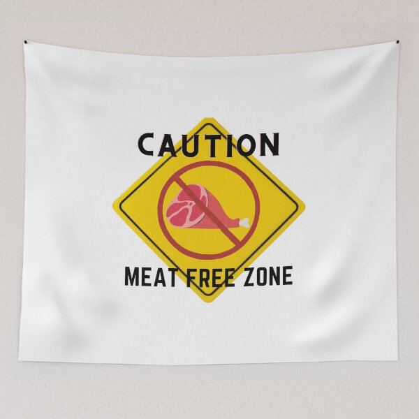 Item preview, CAUTION MEAT FREE ZONE designed and sold by Surfing Designs.Life.