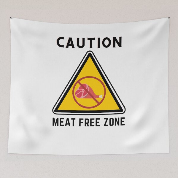 Item preview, CAUTION MEAT FREE ZONE designed and sold by Surfing Designs.Life.