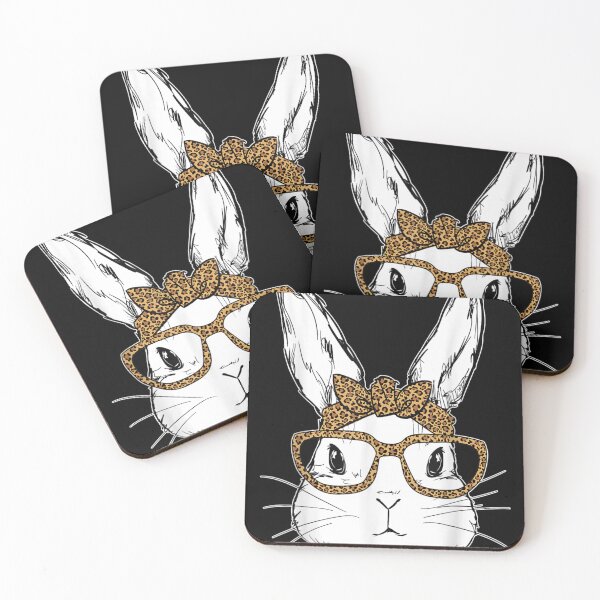 Item preview, Leopard Bunny Wearing Glasses Cute Easter Day Eggs Rabbit designed and sold by DKshowmaker.