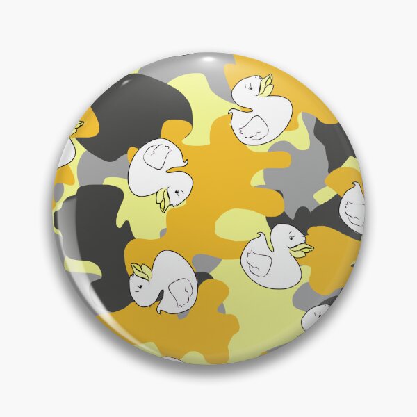 Item preview, Plastic duck toy on yellow military background designed and sold by Elena Ivan - Papadopoulou.