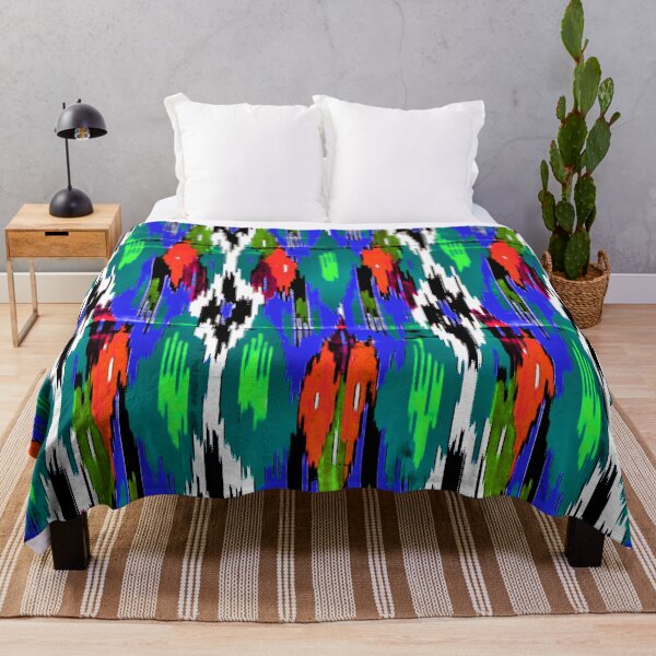 Item preview, Colores del arco iris del majestuoso patrón de impresión Ikat, ikat uzbek designed and sold by LeFabriqueOuz.