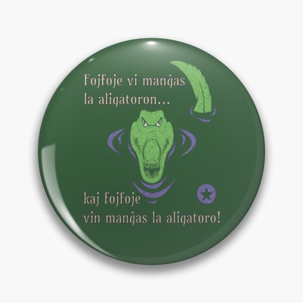 Item preview, Fojfoje vi manĝas la aligatoron... (flava kaj purpuro) designed and sold by Zebastjan Johanzen.