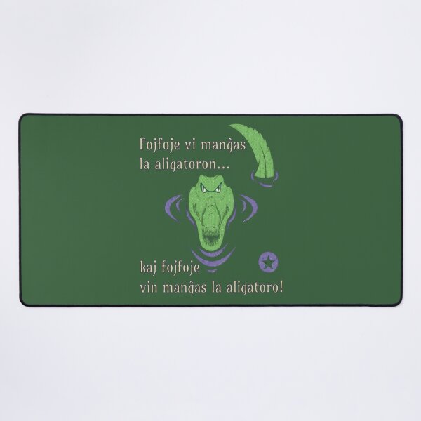 Item preview, Fojfoje vi manĝas la aligatoron... (flava kaj purpuro) designed and sold by Zebastjan Johanzen.