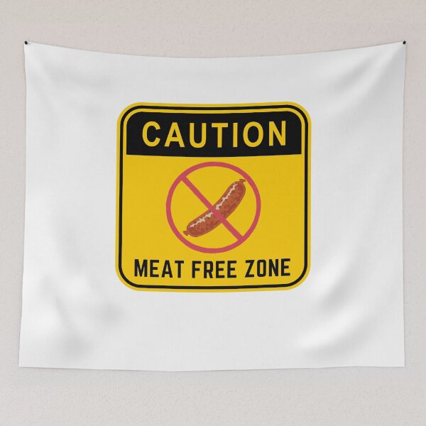 Item preview, CAUTION MEAT FREE ZONE designed and sold by Surfing Designs.Life.