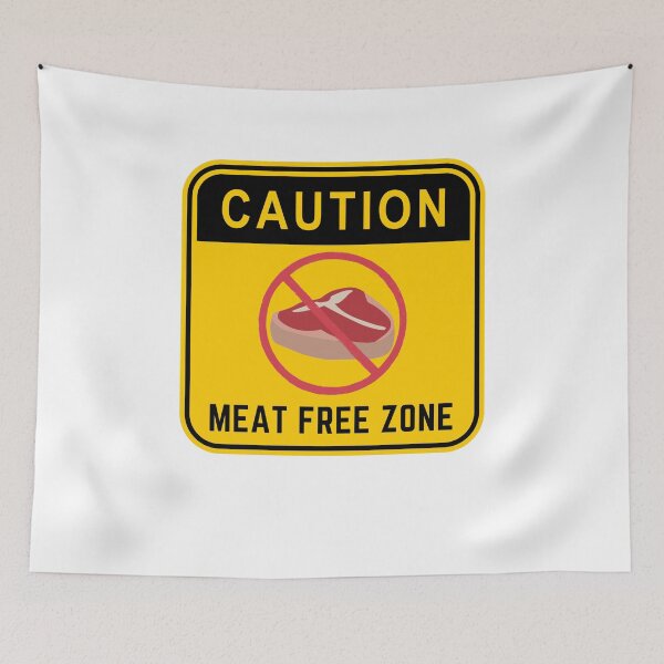 Item preview, CAUTION MEAT FREE ZONE designed and sold by Surfing Designs.Life.
