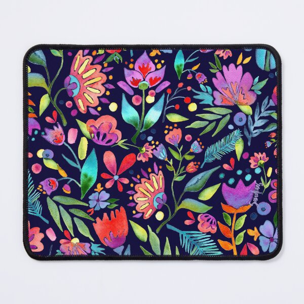 Item preview, Dark Blue Maximum Folk Florals designed and sold by SandraArtStudio.