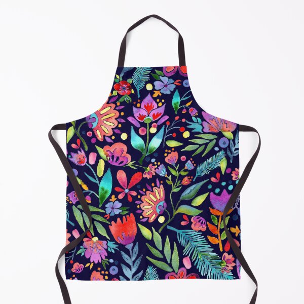 Item preview, Dark Blue Maximum Folk Florals designed and sold by SandraArtStudio.