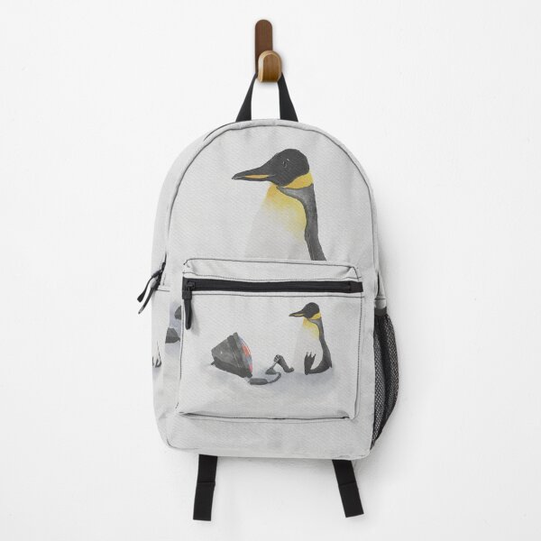 Item preview, Penguin Playing Retro Video Games Watercolour Illustration designed and sold by haximica.