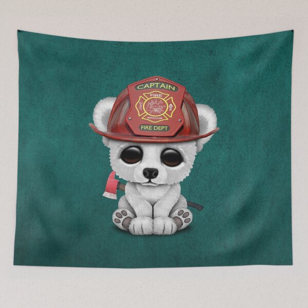 Item preview, Cute Baby Polar Bear Firefighter designed and sold by JeffBartels.