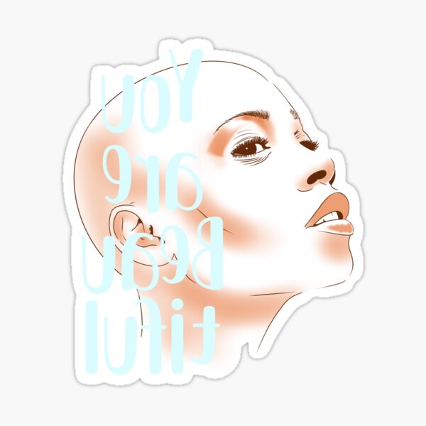 "You Are Beautiful Mirror selfie reverse image" Sticker for Sale by