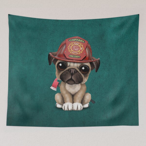 Item preview, Cute Pug Puppy Firefighter designed and sold by JeffBartels.