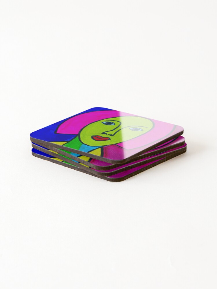 Thumbnail 4 of 5, Coasters (Set of 4), Colourful Lady designed and sold by RandaRubyRed.