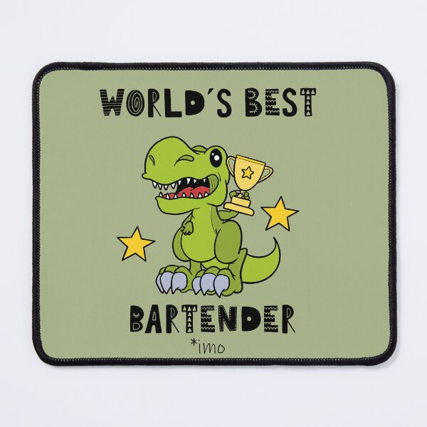 Item preview, Funny Bartender, Worlds Best Bartender, Humor, Dinosaur, T Rex, Tyrannosaurus, Animal, World Greatest, Dino designed and sold by iHeartDinosaurs.