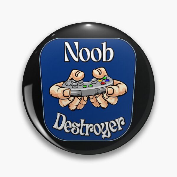 Item preview, Noob destroyer with game controller in blue. Funny gaming quote.  designed and sold by AEROSPACE-IND.