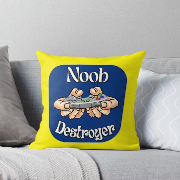 Item preview, Noob destroyer with game controller in blue. Funny gaming quote.  designed and sold by AEROSPACE-IND.