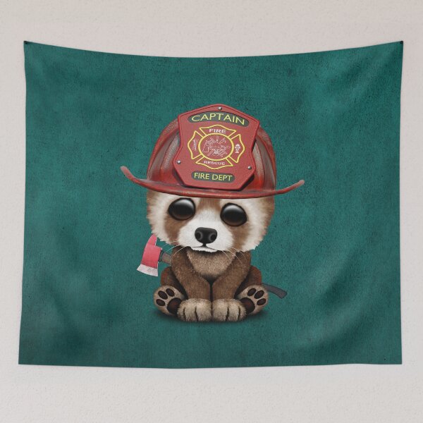 Item preview, Cute Baby Red Panda Firefighter designed and sold by JeffBartels.