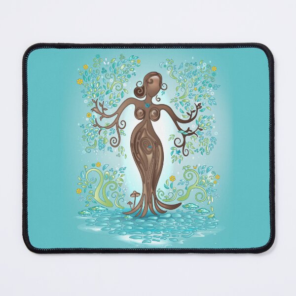 Item preview, Lady Goddess Tree - Teal BG designed and sold by serenaking.