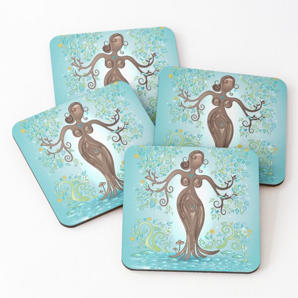 Item preview, Lady Goddess Tree - Teal BG designed and sold by serenaking.