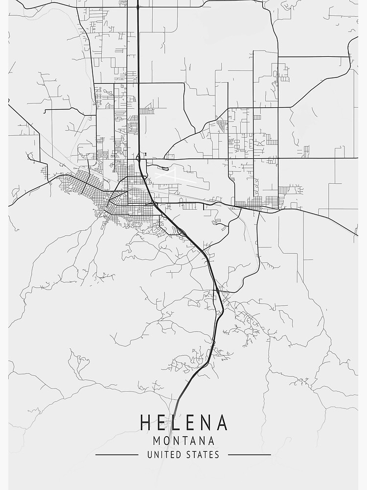 "Helena Montana US Gray City Map" Poster for Sale by ctmapprint