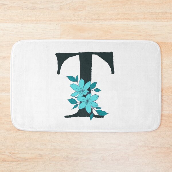 Item preview, Blue floral T monogram designed and sold by Lyssarien.