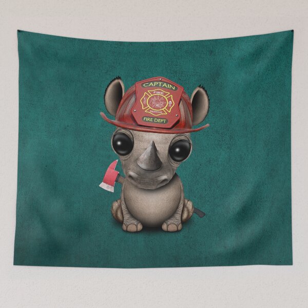 Item preview, Cute Baby Rhino Firefighter designed and sold by JeffBartels.