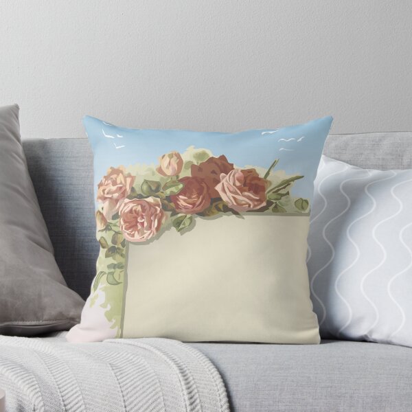 Item preview, Vintage Roses Ornament on Old Page with blue sky designed and sold by aurielaki.