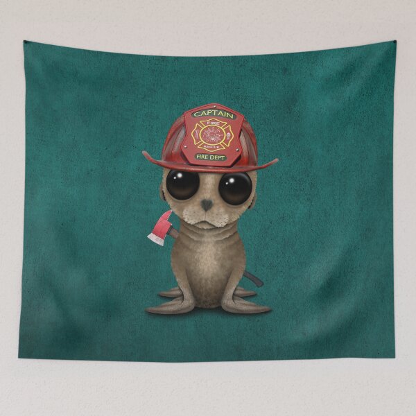 Item preview, Cute Baby Sea Lion Firefighter designed and sold by JeffBartels.
