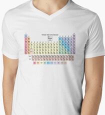 Periodic Table with all 118 Element Names V-Neck T-Shirt
