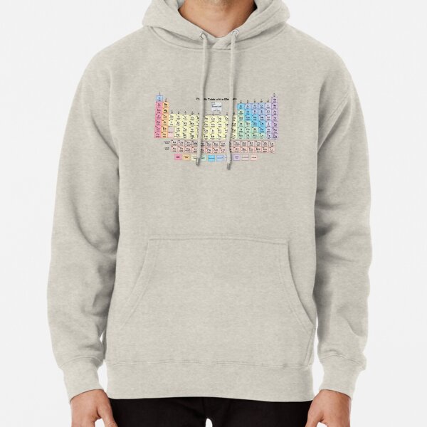 Periodic Table with all 118 Element Names Pullover Hoodie